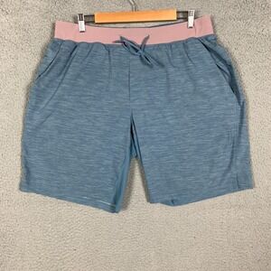 Lululemon T.H.E. Shorts Men's XL Heather Blue Drawstring Stretch Gym Workout 9"